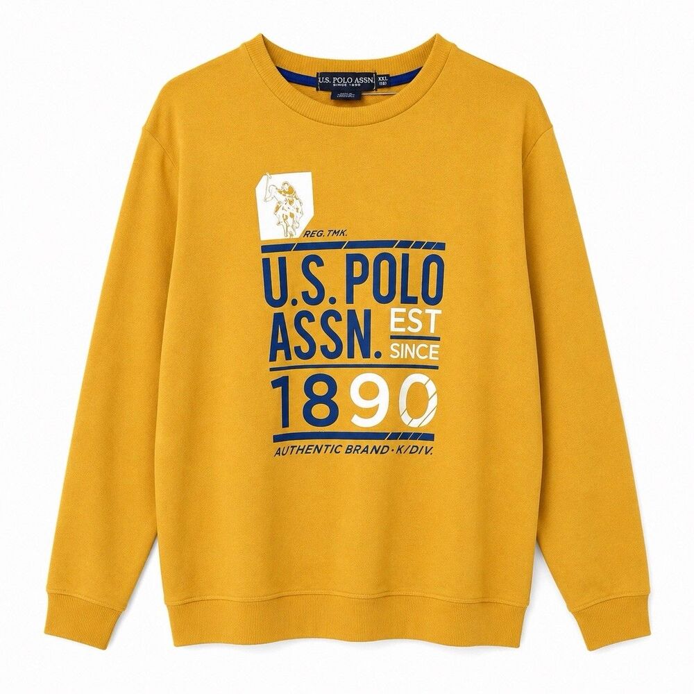 U.S. Polo Assn. Boy’s Long Sleeve Graphic Sweatshirt Yellow Size XXL NWOT
